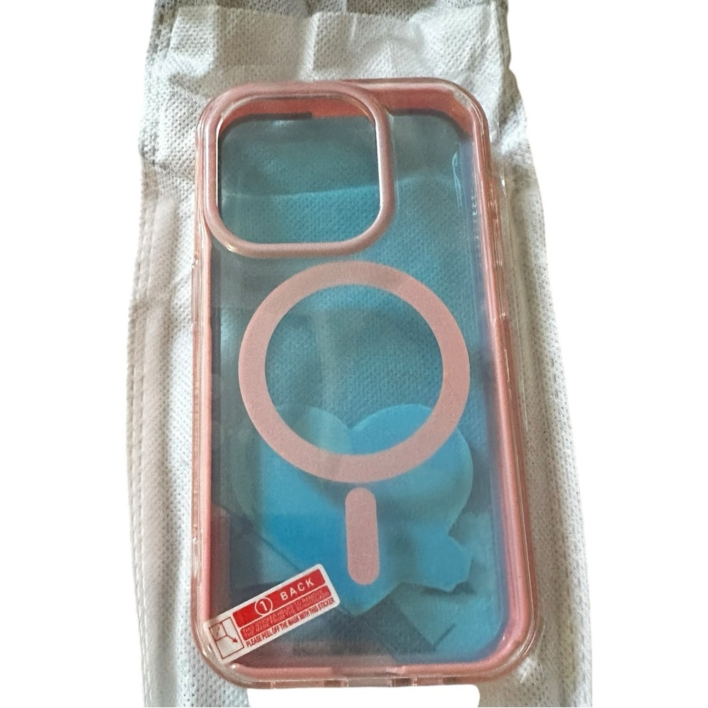 iPhone 15 Pro pink clear mag safe case new